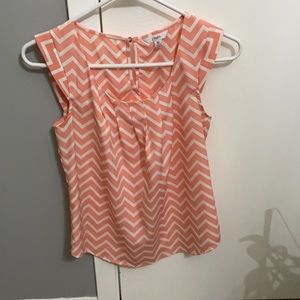 Chevron-print Pink and White Blouse